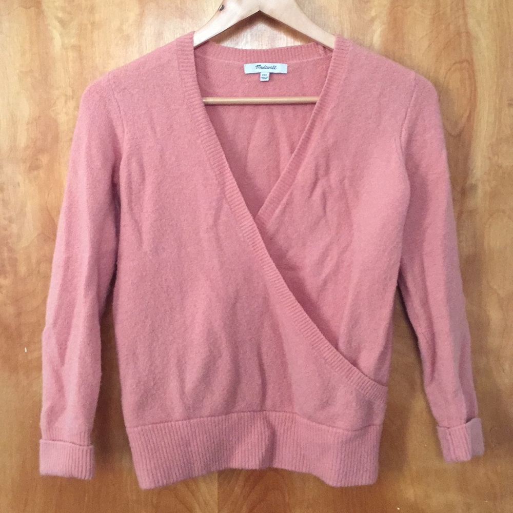 Madewell wrap-front pullover sweater